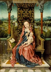 Madonna en kind op de troon